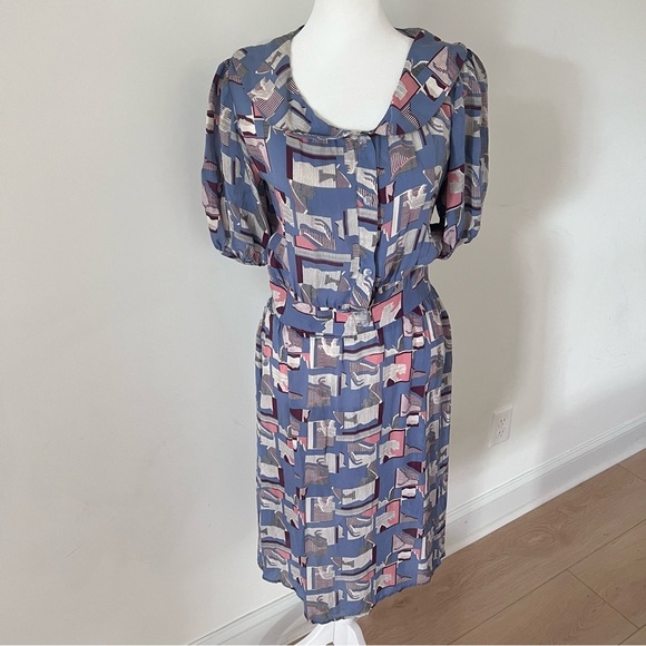 Tucker Dresses & Skirts - Tucker Retro Geometric Print Silk Dress |Size Small|